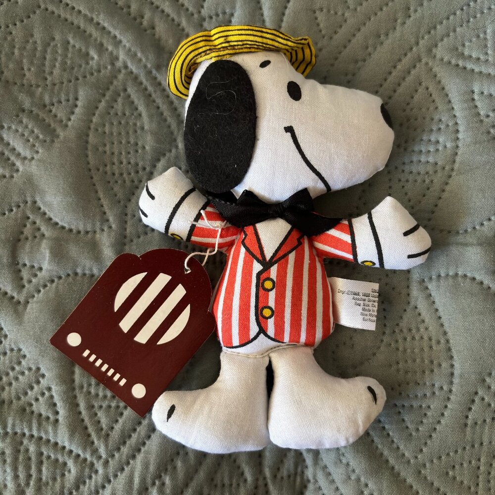 Vintage 70's Barber Shop Quartet Snoopy Greeting Card Doll 6" Plush